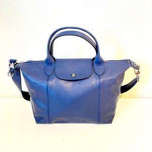 Longchamp Le Pliage Cuir Leather Short Handle Tote Orig. Retail $565